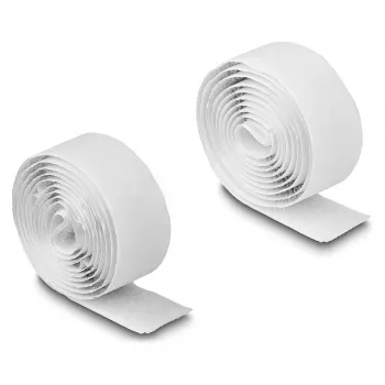 DeLOCK fita de velcro autoadesiva C 1 m x L 20 mm branca