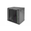 DIGITUS Dynamic Basic DN-19 16-U-EC-SW - armário - armário de rede - adequado para montagem na parede - preto, RAL 9005 - 12U - 48.3 cm (19)