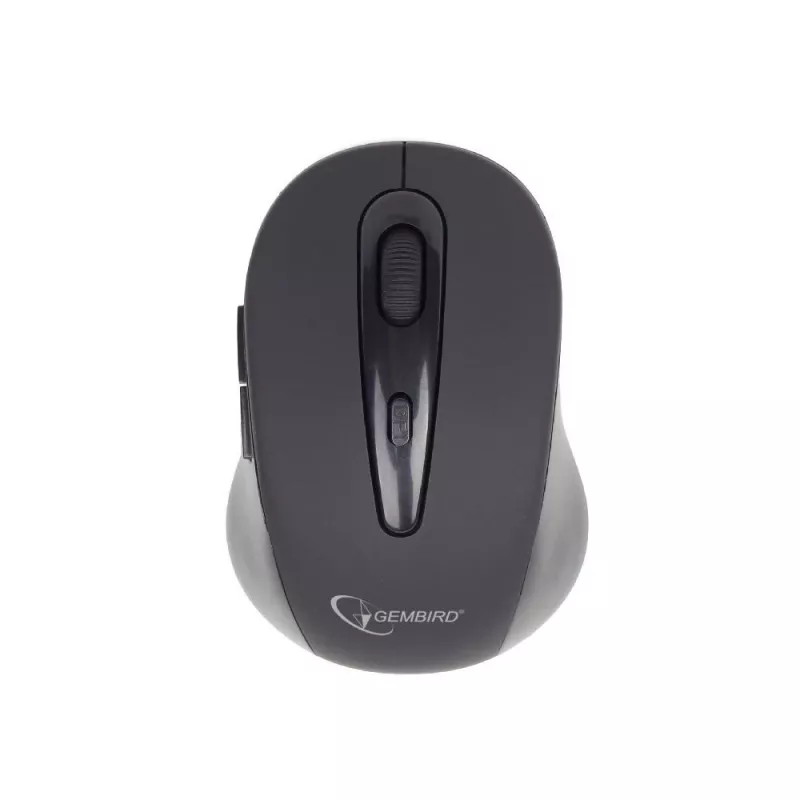 Rato ótico sem fios Bluetooth GEMBIRD MUSWB2 — para destros, 1600 DPI, 6 botões, preto/cinzento, pilhas AAA