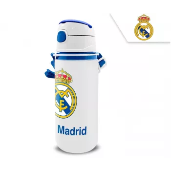 Garrafa desportiva infantil em alumínio com bico KIDS 600 ml – design Real Madrid