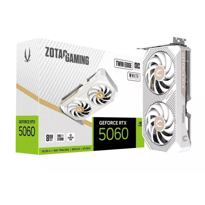 Placa gráfica Zotac GAMING GeForce RTX 5060 Twin Edge OC White Edition 8GB GDDR7