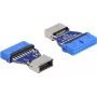 Adaptador USB DeLOCK conector fêmea de barra de pinos para conector fêmea interno Type-E Key A 20 pinos
