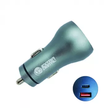 Carregador USB 3.0 + Type-C: 12-24V, 36W, QC3.0 + PD