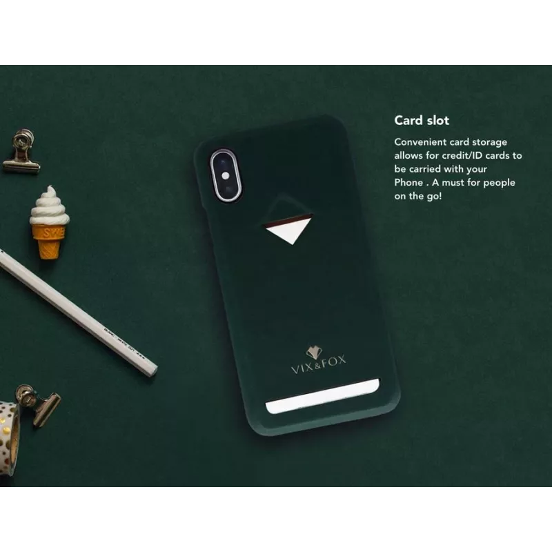 Capa para telemóvel VixFox para Samsung S9 — compartimento para cartões, verde floresta