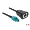 Cabo coaxial DELOCK 90700 – 1 m, HSD Z para RJ-45, preto/azul