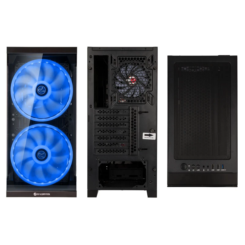 SILENOS PRO versão preta com ventoinha ARGB e vidro temperado