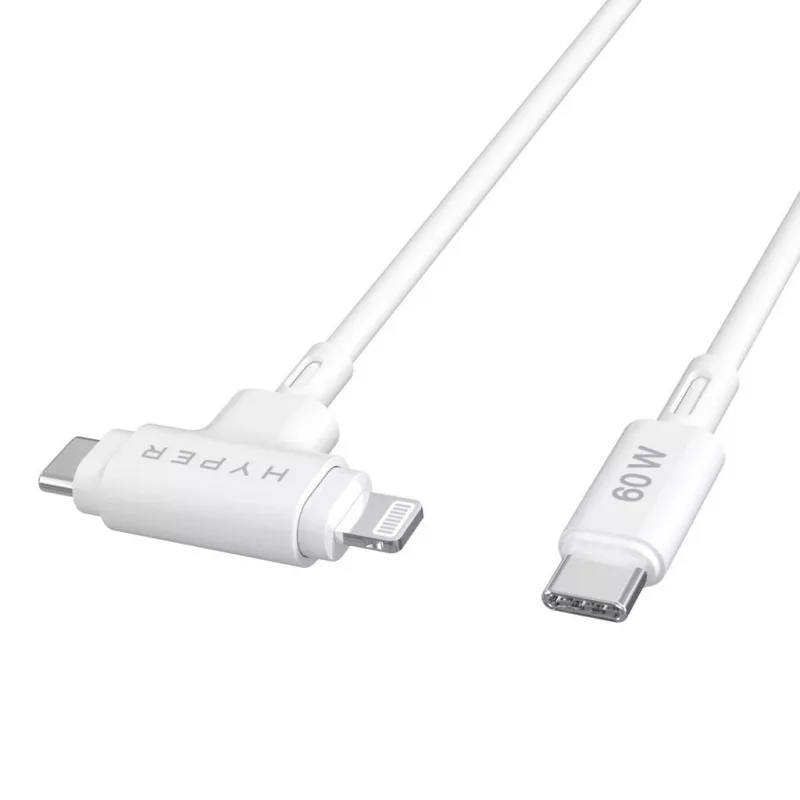 Cabo USB HYPER HyperJuice USB 2.0 1,5 m USB-C USB-C/Lightning Branco