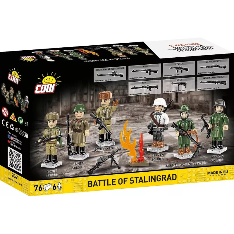 Conjunto de construção Cobi Batalha de Stalingrado — 76 peças, diorama histórico