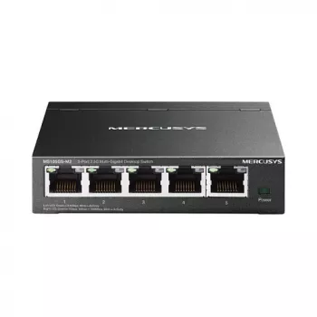 Switch de rede não gerido TP-LINK Mercusys MS105GS-M2 — 5 portas Gigabit Ethernet (10/100/1000), preto