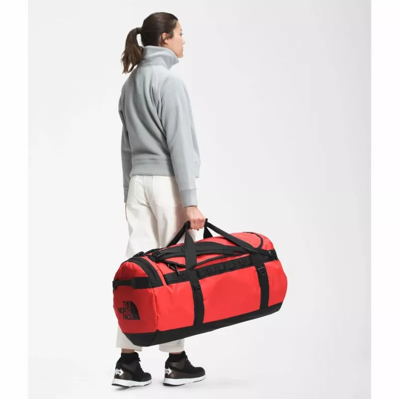 Saco de viagem The North Face Base Camp Duffel L 95 L poliéster preto, vermelho
