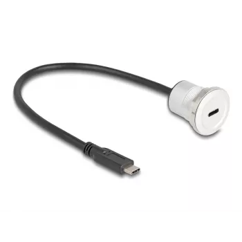 Cabo USB DeLOCK 88183 0,3 m USB-C preto prateado