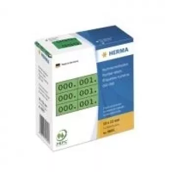 Etiquetas numéricas HERMA números triplos autocolantes 10x22 mm verde/preto