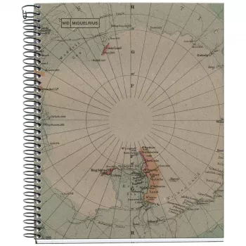 Bloco de notas Miquelrius design mapa-múndi reciclado A5 80 folhas (envio por transportadora)