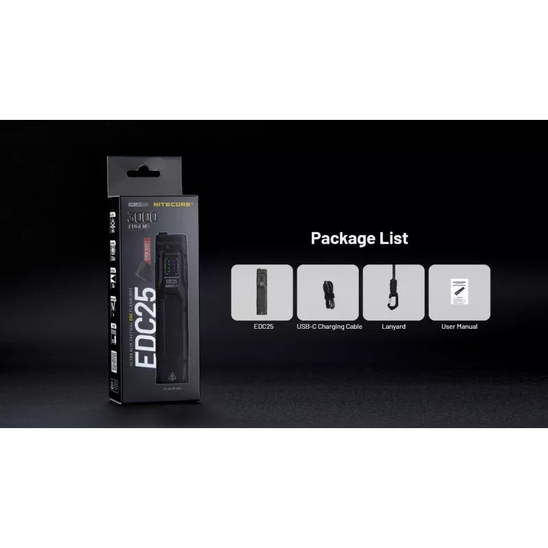 Nitecore EDC25 lanterna, série EDC, 3000 lm, USB-C