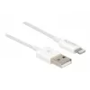 Cabo USB de dados e carregamento DeLOCK 83000 para iPhone iPad iPod branco 1 m