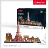 Puzzle 3D CubicFun City Line Paris LED 115 peças