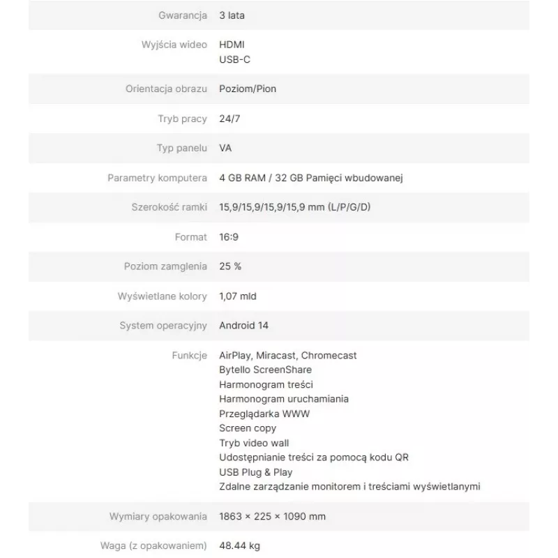 Monitor de informação Avtek DS2 75