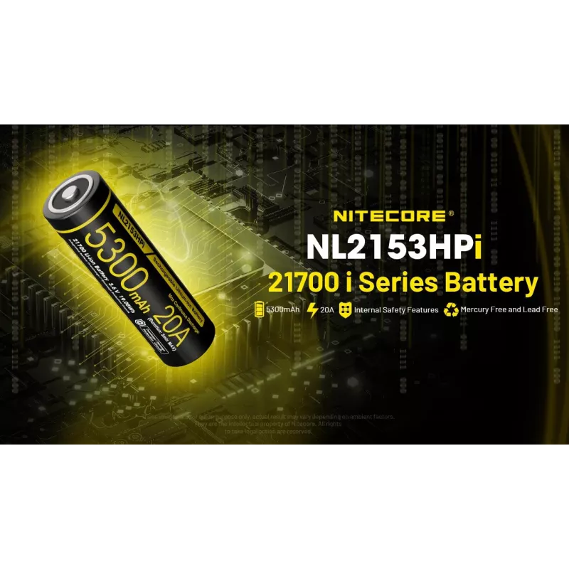 BATERIA RECARREGÁVEL LI-ION 3.6V/NL2153HPI(5300MAH) NITECORE