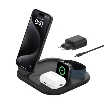 Belkin BoostCharge carregador para auscultadores carregamento rápido sem fios USB Type-C preto