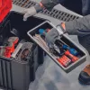 Einhell 4540021 E-Case M mala de sistema, caixa de ferramentas, polipropileno, capacidade de carga de 90 kg, preto/vermelho