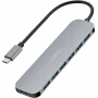 Hub USB-C LogiLink, 7 portas, USB 3.2 Gen 1, 7x USB-A alumínio (UA0457)