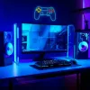 Comando de jogos USB com fios MANTA SNL63MT Neon Lights — comando para PC com ligação USB
