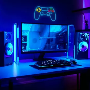 Comando de jogos USB com fios MANTA SNL63MT Neon Lights — comando para PC com ligação USB
