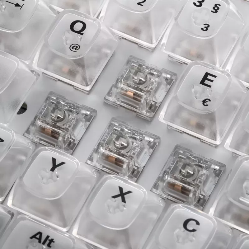 Crystal Shark, Teclado Gaming branco, layout DE, KTT
