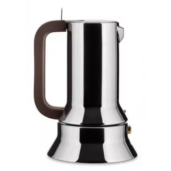 Cafeteira moka Alessi 9090/3 aço inoxidável 110 mm de profundidade 175 mm de altura