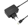 Qoltec 51035 adaptador de alimentação para Lenovo 45 W, 20 V 2,25 A, Slim tip+pin, para interior, preto