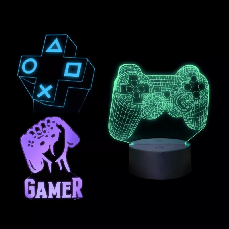 Lâmpada LED de mesa MANTA SNL122RGB decoração de luz 3D RGB, RGB com mudança de cor, alimentação USB