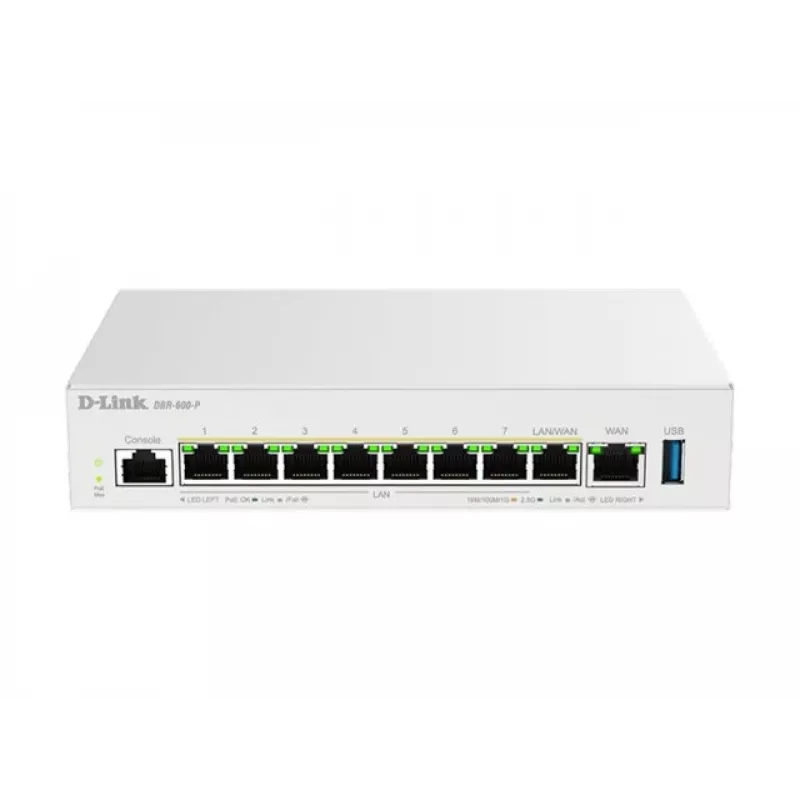 Router empresarial PoE D-Link DBR-600-P/B, Ethernet WAN, 2,5 Gigabit Ethernet, branco