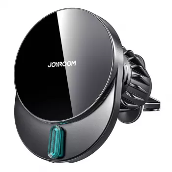 Carregador de automóvel sem fios Joyroom JR-ZS409 magnético, preto — suporte magnético Qi para smartphones