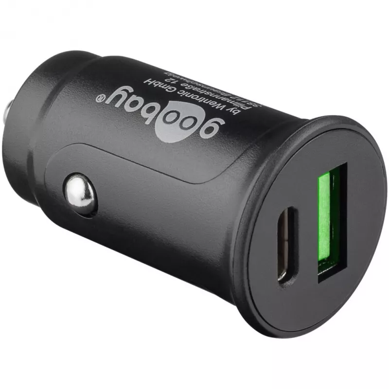 Goobay 59521 Carregador móvel universal preto isqueiro carregamento rápido automóvel