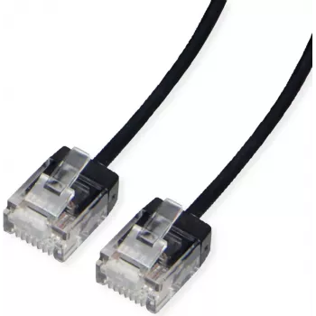 Cabo de patch UTP ROLINE Cat.6A, RJ45 ultra-curto, preto, 1 m – rede – CAT 6a (21.15.4461)