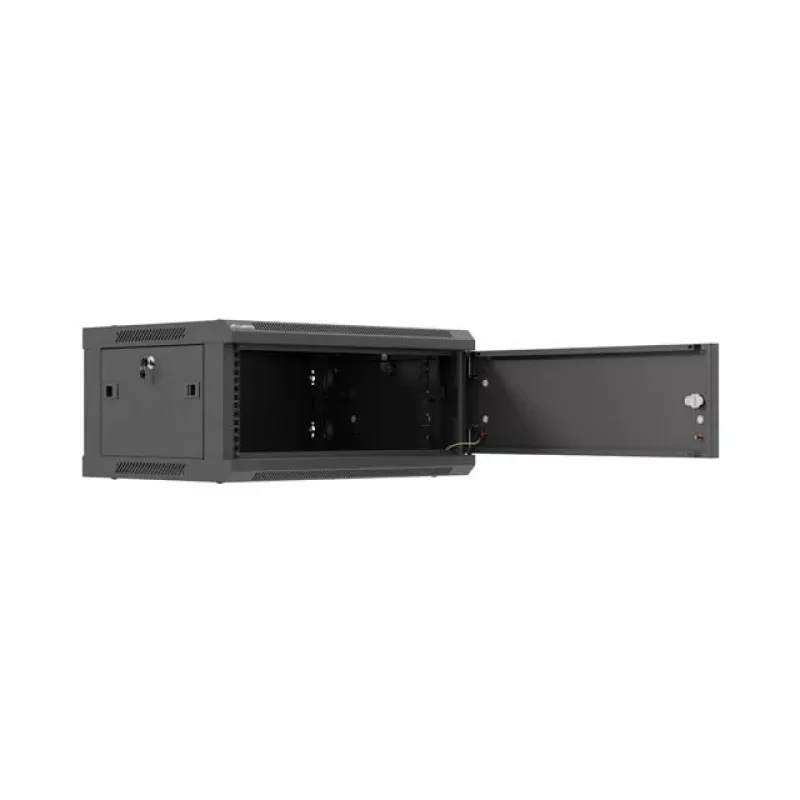 Armário de rack 19 polegadas para montagem na parede LANBERG 4U 600x450 mm preto com porta metálica
