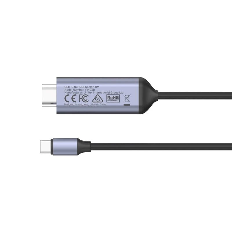 Cabo Unitek USB-C para HDMI 8K, USB4, HDR10+, 1,8 m