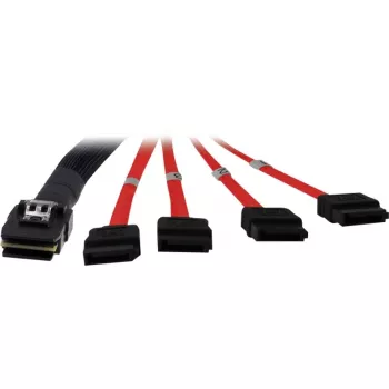 Inter-Tech - Cabo SATA/SAS - Serial ATA 150/300/600 - 4-Lane - 36 PIN 4iMini MultiLane para SATA - 1,0 m - vermelho (88885301)