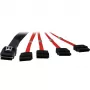 Inter-Tech - Cabo SATA/SAS - Serial ATA 150/300/600 - 4-Lane - 36 PIN 4iMini MultiLane para SATA - 1,0 m - vermelho (88885301)