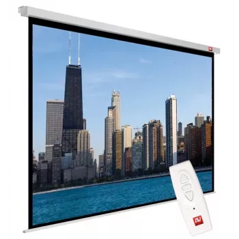 Tela de projeção AVTEK 1EVE54 motorizada 4:3 — visível 2,17×2,90 m, montagem no teto, branco