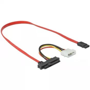 Delock - Cabo SATA/SAS - SAS 12Gbit/s - Alimentação interna, 4 pinos, SAS interno, 29 pinos (SFF-8482) para SATA (M) - 50 cm