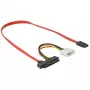 Delock - Cabo SATA/SAS - SAS 12Gbit/s - Alimentação interna, 4 pinos, SAS interno, 29 pinos (SFF-8482) para SATA (M) - 50 cm
