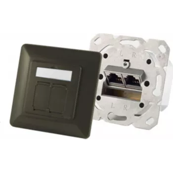 Tomada ShiverPeaks S/CONN 74280-A — 2×RJ-45, Cat6a, 500 MHz, caixa metálica, antracite