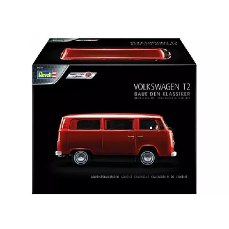 Modelo de autocarro REVELL VW T2, kit, escala 1:24, comprimento 193 mm, largura 85 mm