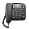 Telefone analógico Gigaset DL380 com identificação de chamadas, auscultador com fios, preto