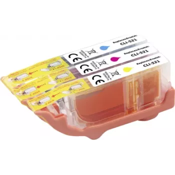 Renkforce embalagem combinada de tinta substitui Canon CLI-521 CMY (2934B010) compatível ciano, magenta, amarelo RF-5706066 (RF-5706066)