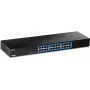 TRENDnet switch Gigabit de 24 portas, TEG-S25, 24 portas Gigabit RJ-45, capacidade de comutação de 48 Gbit/s, design sem ventoinha, caixa metálica, fonte de alimentação interna