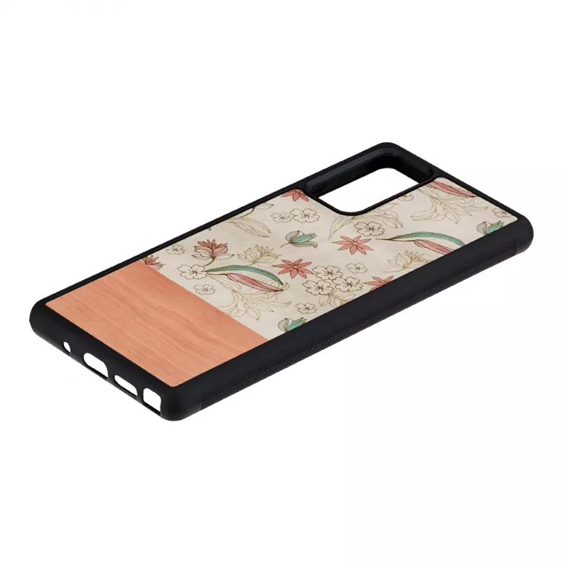 Capa para telemóvel Man and Wood para Samsung Galaxy Note 20 — flor rosa sobre preto
