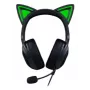 Kraken Kitty V2 - Preto, Auscultadores gaming, Orelhas de gato, Iluminação reativa a streams, Microfone cardioide HyperClear, Drivers TriForce de 40 mm, Microfone integrado nas almofadas, Razer Chroma RGB (orelhas e almofadas), Som surround: Disponível apenas em