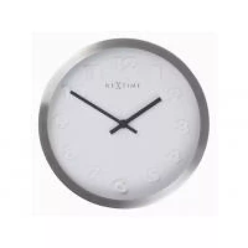 NeXtime Relógio de parede 2991ar Paniki Number, Ø34 cm, branco